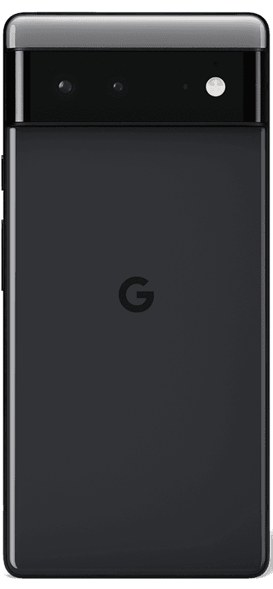 Google pixel 6 in stormy black back view