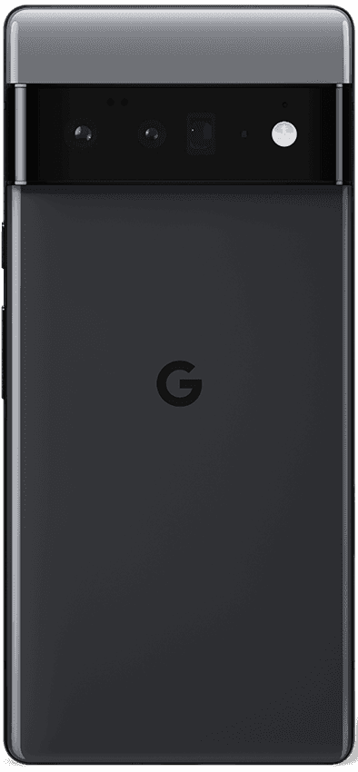 Google pixel 6 pro in stormy black back view